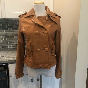 Banana Republic Tan Brown Leather Jacket Sz Medium